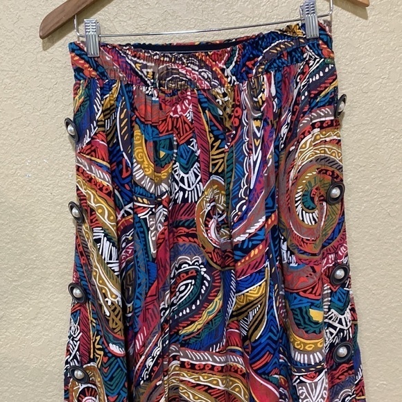 VINTAGE Gene Ewing Bis Boho Western Maxi Skirt - Picture 7 of 12